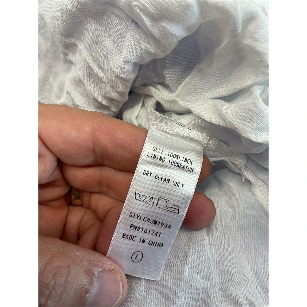 J Marie The‎ Julia Skort size L Blue and white smocked tiered Linen Gingham